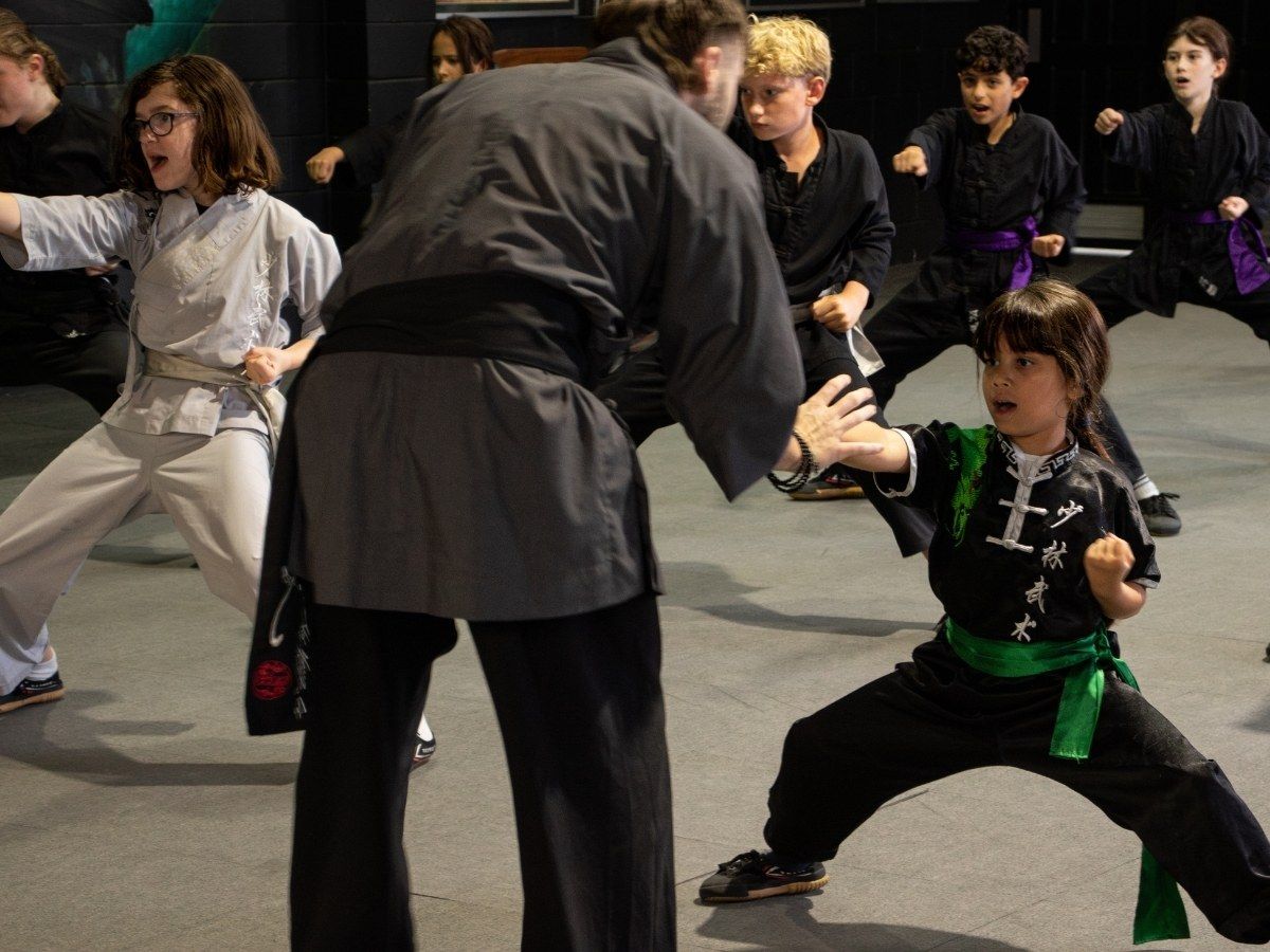 Children training in Kids Kung Fu classes in Penrith