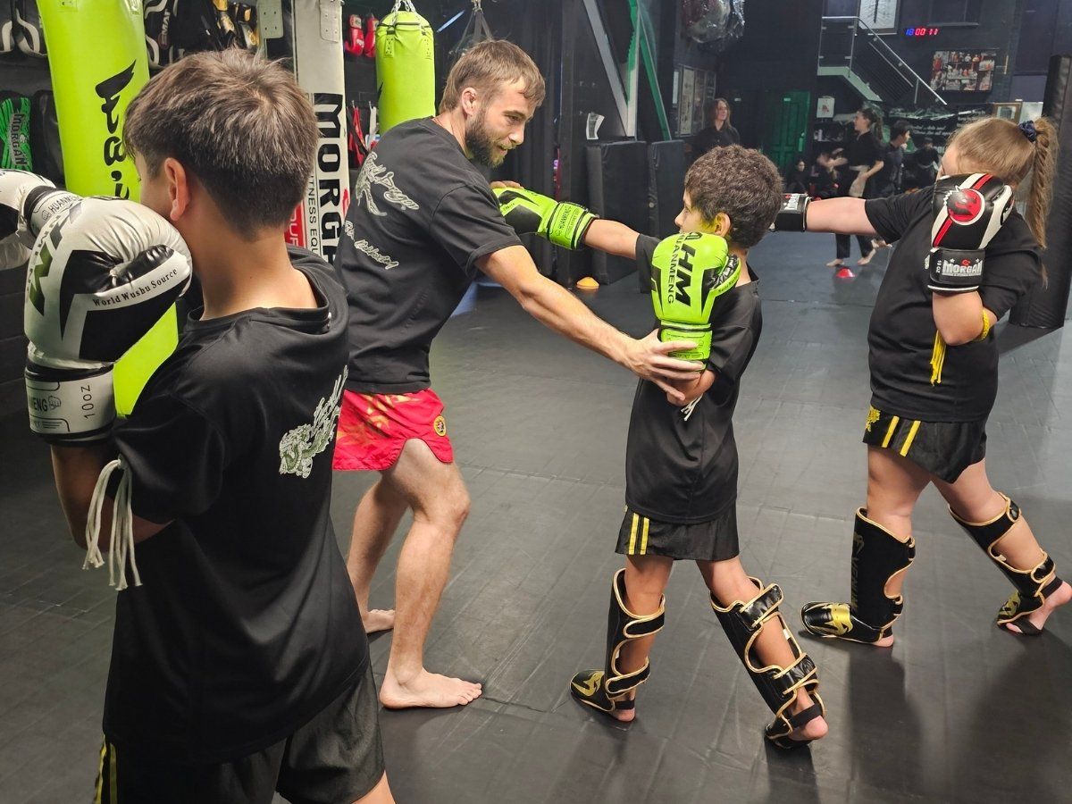 Children training in Kids Kickboxing classes in Penrith